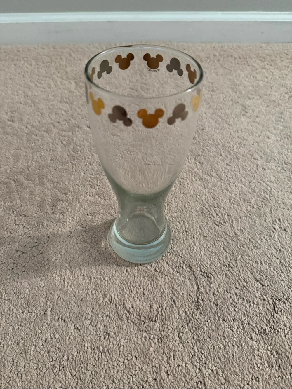 Disney Parks | Vintage Mickey Mouse Gold & Silver Glass Pilsner Tumbler